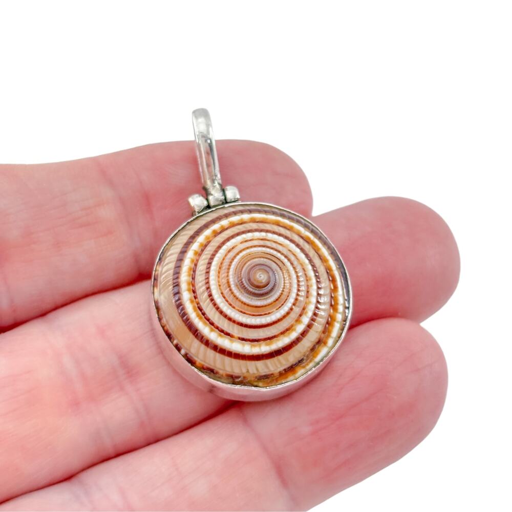 Vintage Sterling Silver 925 Spiral Shell Pendant